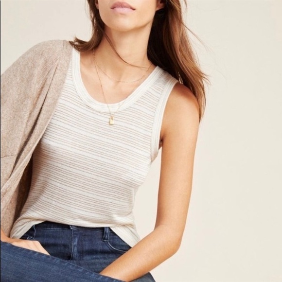 Anthropologie T.La | Blythe Shimmer Tank Top - Picture 7 of 7